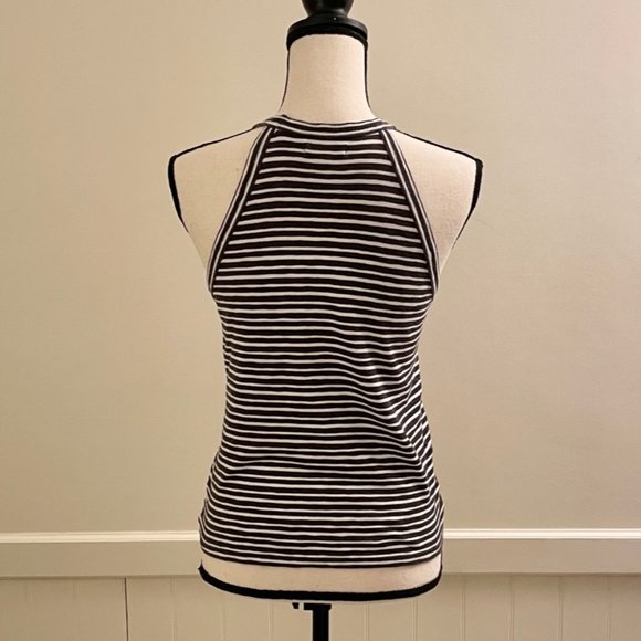 Madewell Charcoal and White Striped Tank Top - Picture 3 of 6